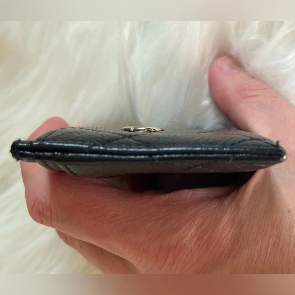Chanel Interlocking CC Logo Card Holder black caviar